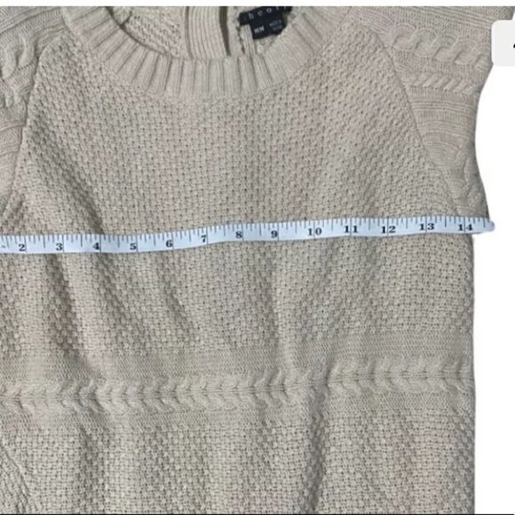 Theory Silasi Woodstock Beige Cashmere Wool Blend Cap Sleeve Sweater Dress - Picture 4 of 7